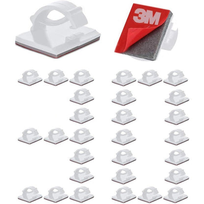 30pcs For Car Office And Home Adhesive Cable Clips Wire Clips Cable Wire Management Wire Cable Holder Clamps Cable Tie Holder
