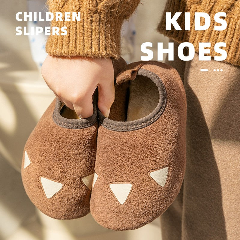 Children Indoor Shoes With Soft Soles, Kids Anti Slip And Breathable  Plush Floor Shoes, Boys And Girls Winter Cotton Shoes