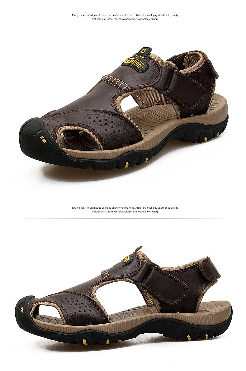2025 Man's shoes Genuine Leather Men Sandals Summer Men's Shoes Outdoor Water Shoes Leather Sandals For Men men summer sandals