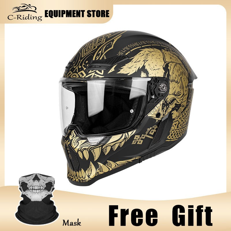 C-Riding Inverno Quente Cruising Mulheres e Homens Profissionais Chapéus de Segurança Retro Cruising Capacete Completo Certificado DOT Verão