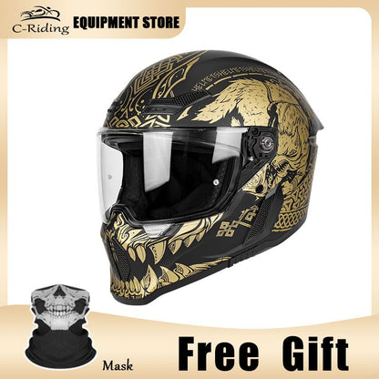 C-Riding Inverno Quente Cruising Mulheres e Homens Profissionais Chapéus de Segurança Retro Cruising Capacete Completo Certificado DOT Verão