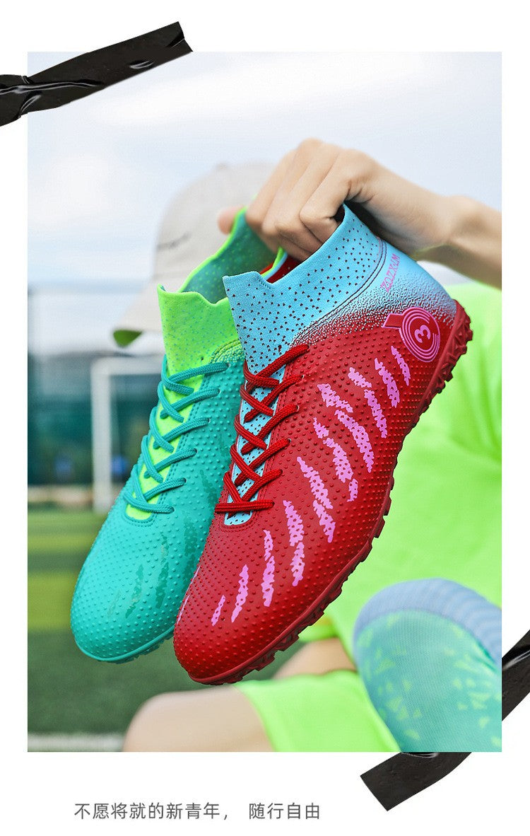 New High Top Football Shoes Cleats Soccer Shoes Boys And Girls Broken TF Nails For Adult Competitions Long Nails Training Boots