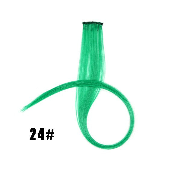 Mega Hair Tic Tac Sintético 55 cm Longo Colorido Liso Peças de Cabelo Sintéticas para Uso Diário Festas
