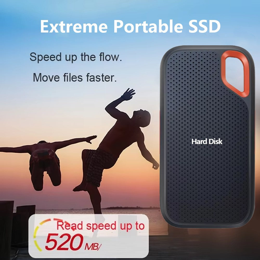 Portable SSD External Hard Drive 4TB USB3.2 Type-C External Storage Compatible with Laptop/PC/Mac Shockproof Plug&Play Hard Disk
