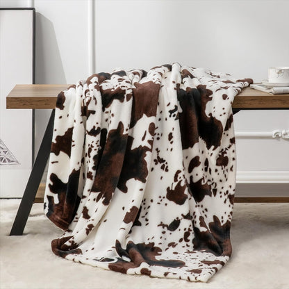 Cow pattern Blanket Flannel Blanke Bed Sofa Travel Camping Super Soft Cozy Plush Blanket Cheetah Print Blanket for All Seasons