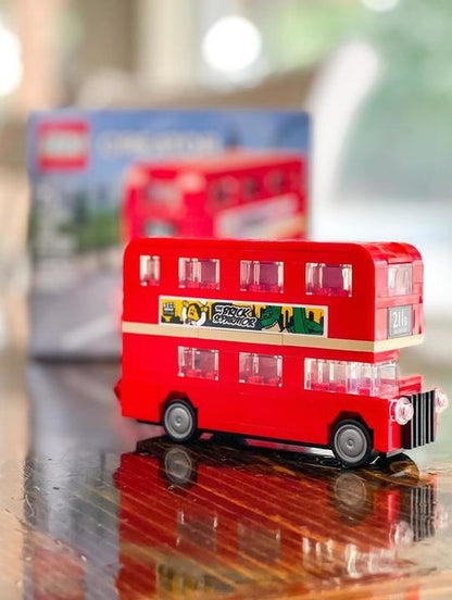 LEGO 40220 Creator Ônibus de Dois Andares de Londres Brinquedo de Blocos de Construção para Crianças Presente de Aniversário de Dia das Crianças (118 Peças)