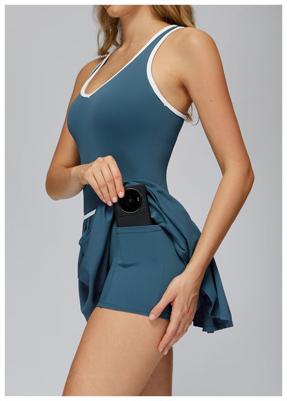 Yoga Jumpsuit Women Set Sexy Anti Glare One-Piece Jumpsuit Dance Ballet Sports Dress Gym Push Up Rompers Running Tennis Sports