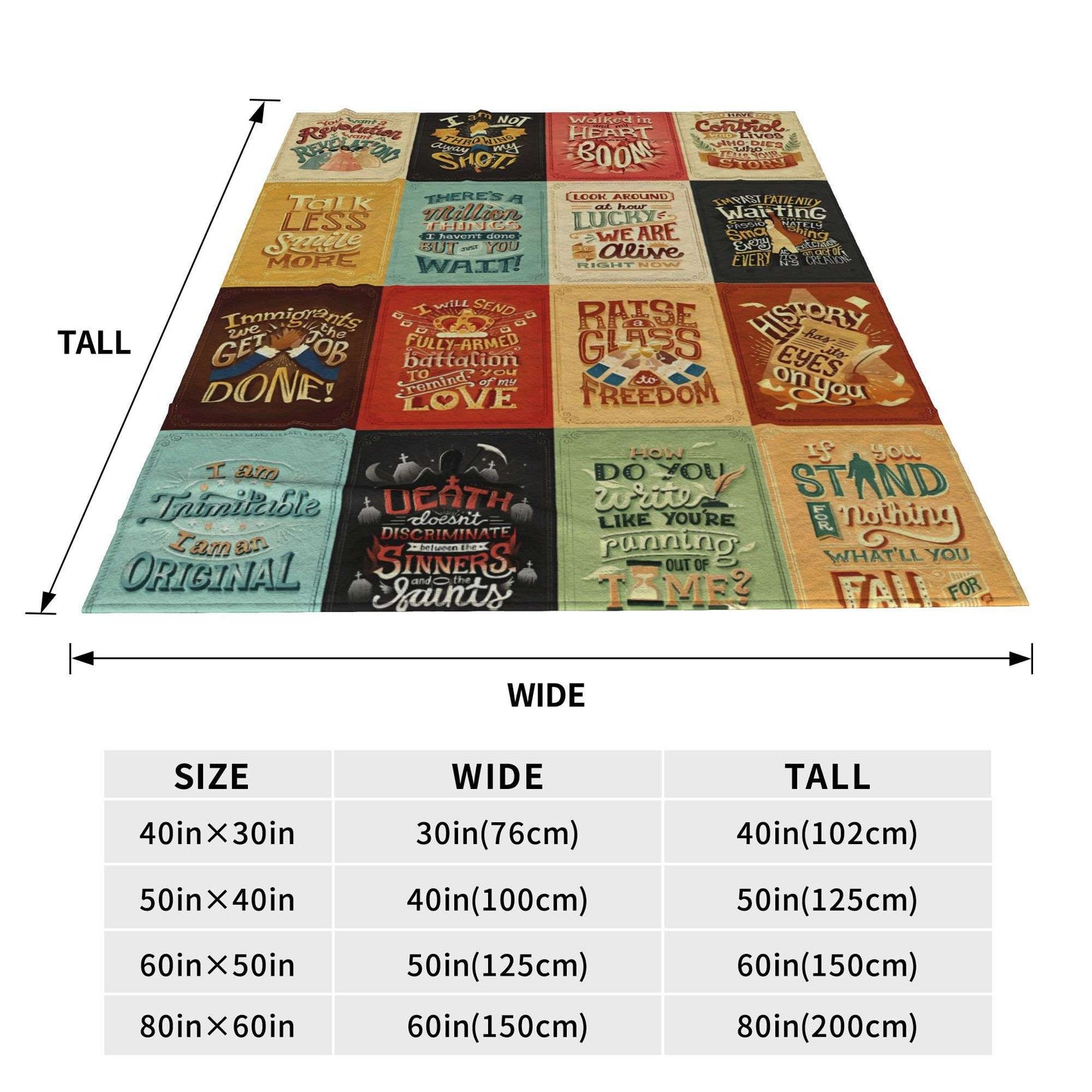 Hamiltons the Musical Flannel Blanket Winter  Warm Soft Throw Blanket for Girls Boys Home Decor Print Bedspread Sofa Bed Cover