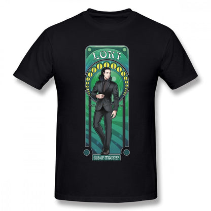 Men Mischief In Black Loki Tee Shirt thinkno  Tees round neck t shirt fashion nice short sleeved