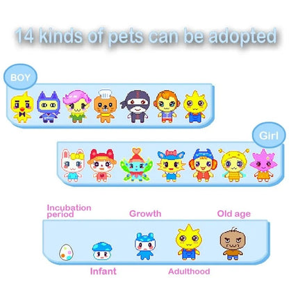 Tamagotchi Animal de Estimação Virtual Eletrônico Com Tela Colorida Jogo de Bolso Interativo Máquina de Jogo de Namoro de Animal de Estimação Virtual Brinquedos de Jogo para Crianças Meninas