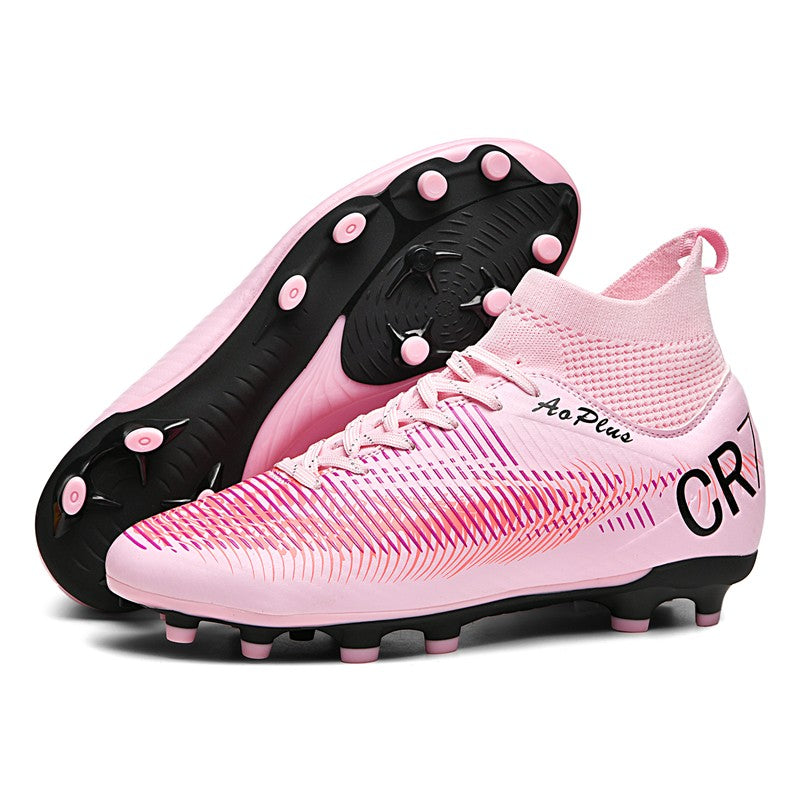 New Men Soccer Shoes Long Spikes Outdoor Sport Training Football Boots Cleats Adult Non Slip Boys Breathable Match Comfortable