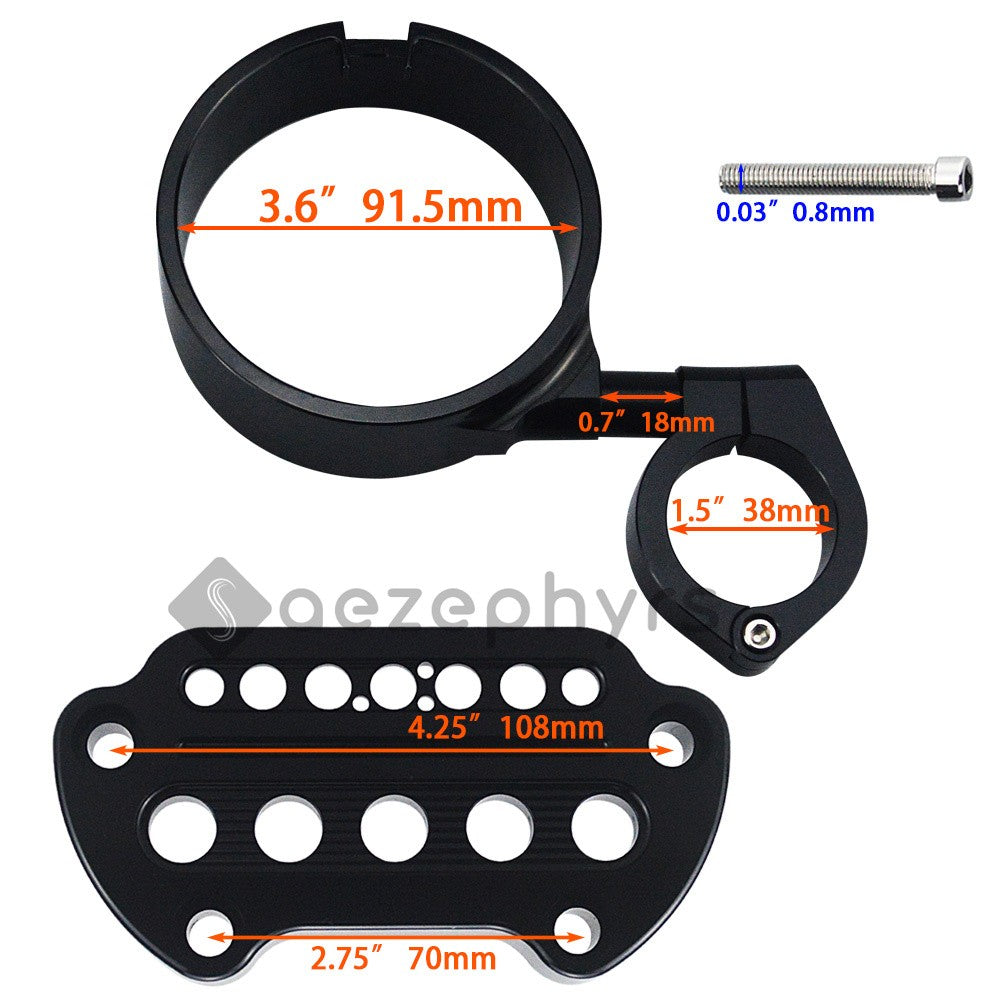 Capa de Suporte de Velocímetro Lateral/Remoção para Motocicleta Braçadeira Superior Guidão Riser Mount para Harley Sportster Iron XL883 Forty-Eight 95-20