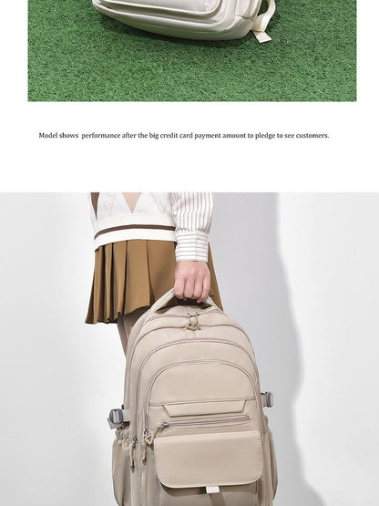 Mochila Multi-camadas Impermeável e Estilosa Oxford de Grande Capacidade Simples para Estudantes, Viajantes e Uso Diário