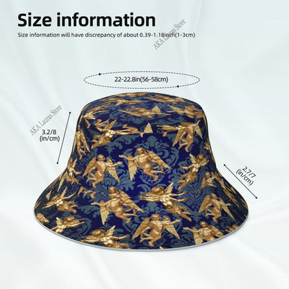 Angel Reflective Bucket Hat Summer Hats Fisherman Hat Foldable Women Men Sunscreen Shade Caps