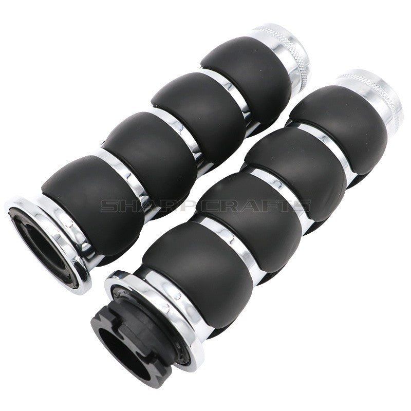 1" 25mm & 7/8'' 22mm Billet Rubber Flame Spike Hand Grips For Harley Honda Kawasaki Suzuki Yamaha  Bikes Cruiser Chopper Custom