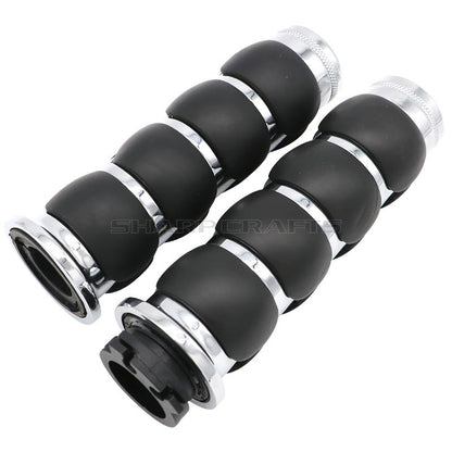 1" 25mm & 7/8'' 22mm Billet Rubber Flame Spike Hand Grips For Harley Honda Kawasaki Suzuki Yamaha  Bikes Cruiser Chopper Custom
