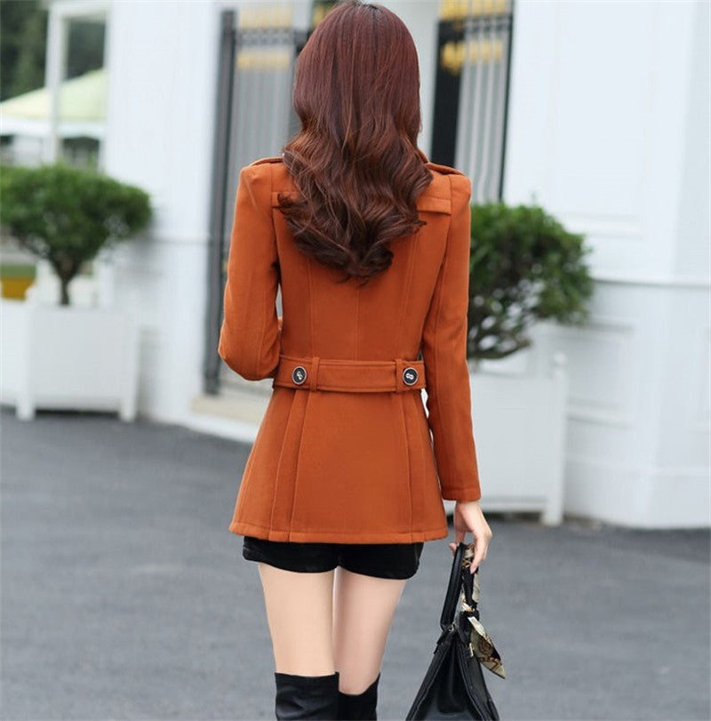 Women's Suit Woolen Coat 2024 Autumn Winter Age Reduction Elegant Ladies Wool Coat Appear Thin Fashion Short Lady Outerwear