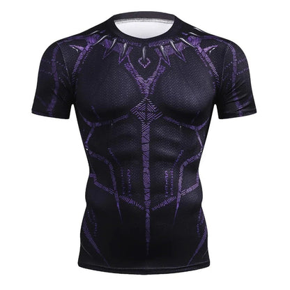 panther Summer Comics 3D Printed T Shirt Men Compression Fashion Short Sleeve Men T Shirt Tops Tees For Cosplay Costume