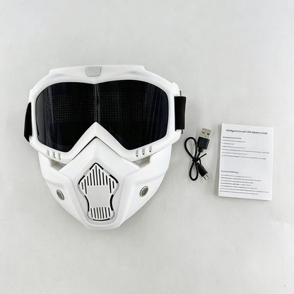 High Quality LED Glowing Mask DIY Patterns Punk Style Full Face Goggles Mask For Adult Bluetooth Button Control Change Mask