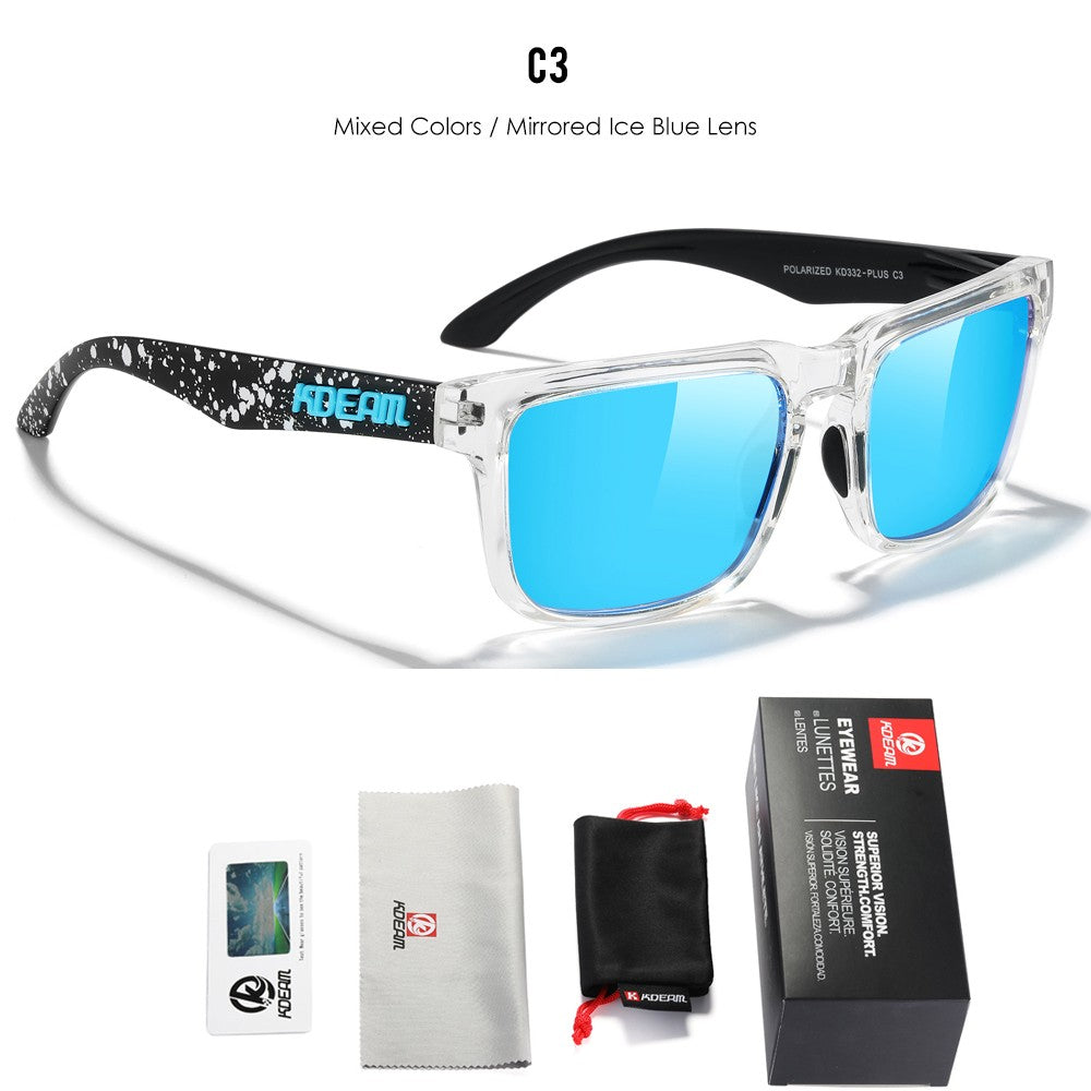 KDEAM PLUS Size Fishing Sunglasses Men 64mm Width Larger Size Polarized Sunglasses For Driving Night Vision Goggles
