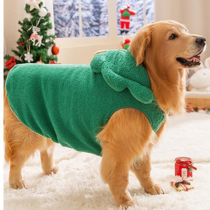 Roupas de Natal para Cães de Inverno Desenho Animado Vestido Médio e Grande Porte Golden Retriever Cão Grande Capa de Duas Pernas Vestido de Transformação