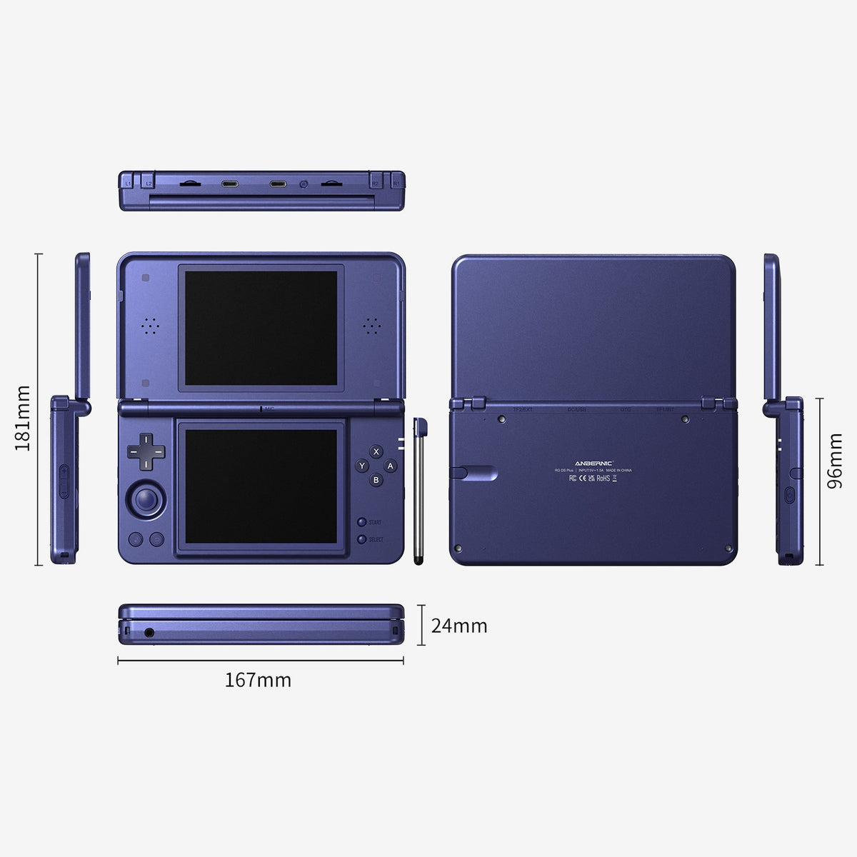 Anbernic RG DS Plus Retro Handheld Game Console Linux 4.3" IPS 1024*768 Dual-Screen 4000mAh Game Player Bluetooth WiFi Streaming