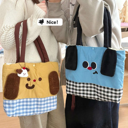 Cute Cartoon Shoulder Bag Versatile Autumn And Winter Casual Outdoor Bag Large Capacity Handbag