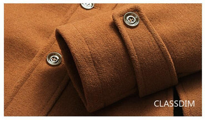 Men Winter Trench Coats Cashmere Wool Blends Man Winter Jackets Overcoats High Quality Male Business Casual Trench Coats 5XL