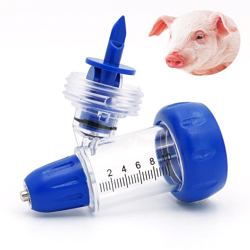 Seringa Veterinária Automática Contínua 1/2/5/10Ml Injetor de Vacina Ajustável para Animais Acessórios de Injeção para Gado Ovinos Bovinos