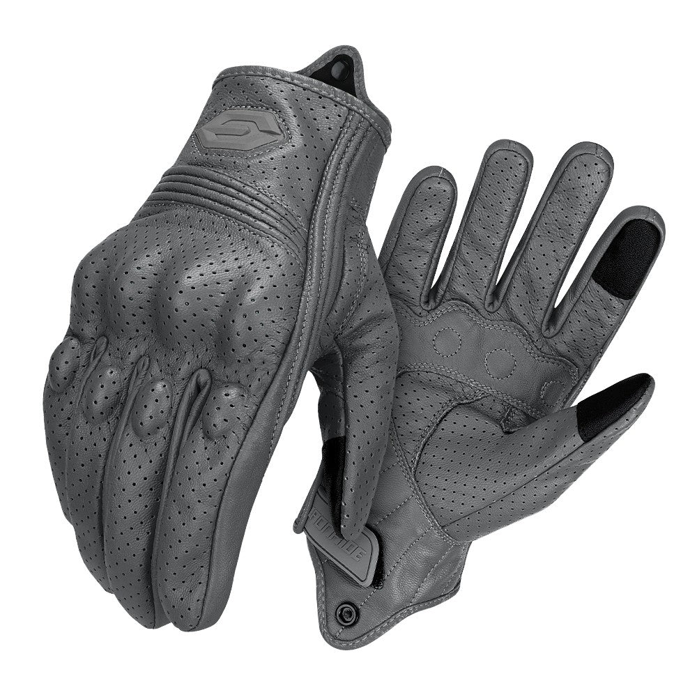 Luvas de Moto de Couro à Prova de Vento Quentes de Inverno Masculinas Antiderrapantes Luvas de Motocross com Tela Sensível ao Toque Luvas de Moto