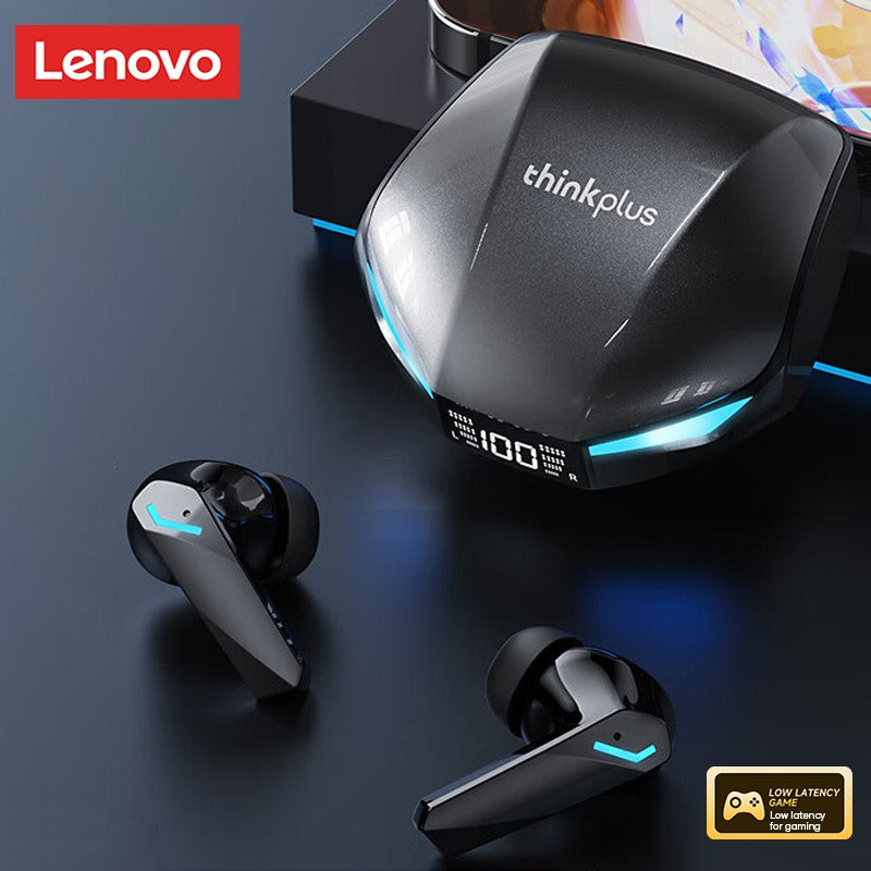 Fones de Ouvido Bluetooth V5.4 Lenovo XT53 Originais com Display LED de Energia Fone de Ouvido para Jogos Impermeável Anti-suor Fone de Ouvido Sem Fio Atualizado