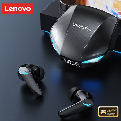 Fones de Ouvido Bluetooth V5.4 Lenovo XT53 Originais com Display LED de Energia Fone de Ouvido para Jogos Impermeável Anti-suor Fone de Ouvido Sem Fio Atualizado