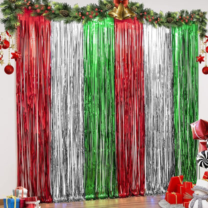 New 4/2/1Pack Party Backdrop Metallic Foil Fringe Tinsel Curtain Adult Kids Birthday Party Wedding Decoration Baby Shower Favor