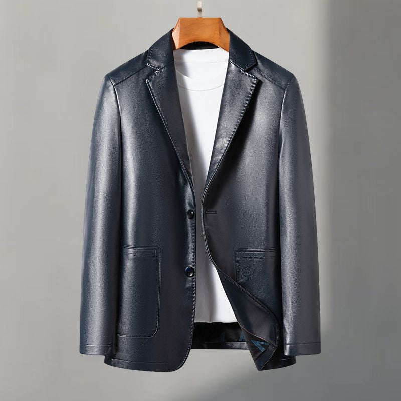 Casual leather suits, genuine leather jackets, men's leather jackets, sheepskin, slimming, large sizes for autumn and winter