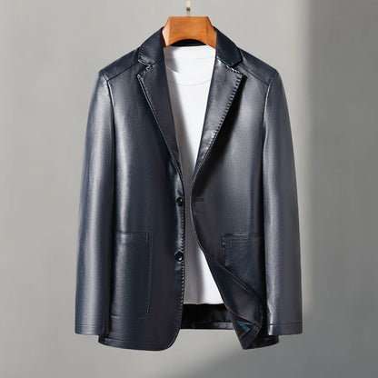 Casual leather suits, genuine leather jackets, men's leather jackets, sheepskin, slimming, large sizes for autumn and winter