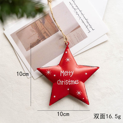 Metal Iron Red Mailbox Hanging Ornament Christmas Tree Pendant Letters To Santa Claus Home Christmas Decoration
