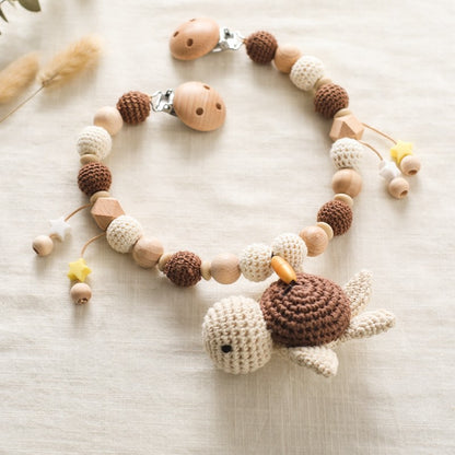 Baby Crochet Stroller Toys Wooden Hanging Ocean Stroller Teething Rattle Bell Animal Mobiles Gym Stroller Pendants Gifts Toys