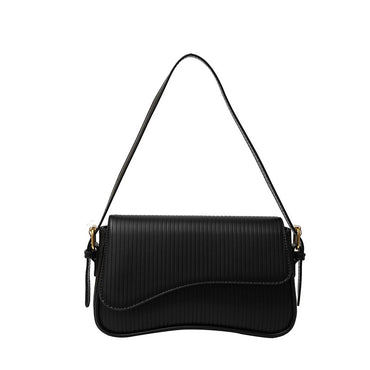 Solid Color Striped Flannel Women Crossbody Bag Quiet Luxury Designer Bag Fashionable Elegant PU Leather Shoulder Bags for Women