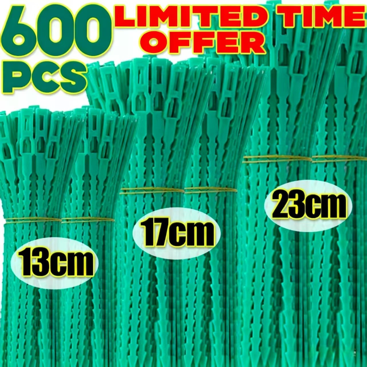 Reusable Adjustable Plastic Plant Cable Ties for Garden Vines, Trees, and Shrubs Support, Locking Nylon Zipper Organizer Tools