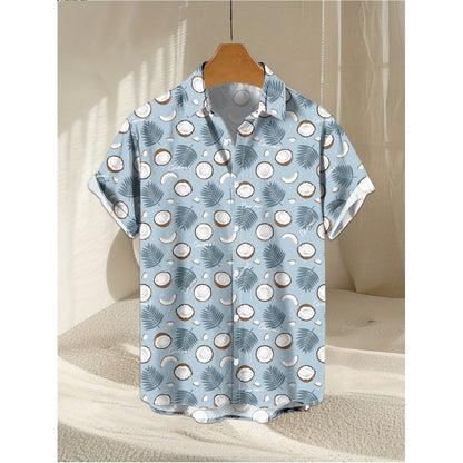 Fruit 3D Printed Fashion Men's Shirt Lemon Banana 3D Printed Summer Short Sleeve Hawaiian Shirt Beach Holiday Cool Casual Tops