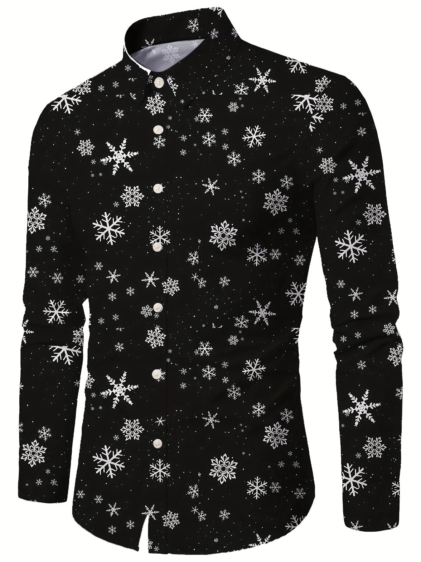 Christmas Theme Men's Gift Elk Graphic Printed Formal Shirts Christmas Graphics Long Sleeve Shirt Fashion Men's Shirts For Men