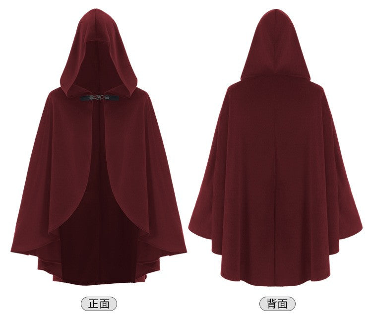 Medieval Retro Hooded Cloak Halloween Grim Reaper Wizard Cosplay Cloak Versatile Costume Accessory Cosplay Costume for Women Men