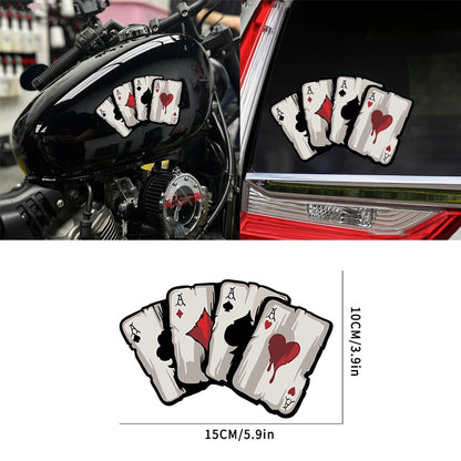 Adesivos de Cartas de Baralho de Poker Espadas Padrão para Motocicletas Motocross Tanque de Combustível Cafe Racer Carro Janelas Engraçadas Decoração