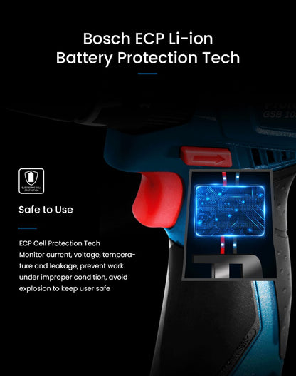 Furadeira Elétrica Bosch GSR120 Li 12V Parafusadeira Sem Fio Profissional Furadeira de Impacto Recarregável Ferramentas Elétricas Multifuncionais
