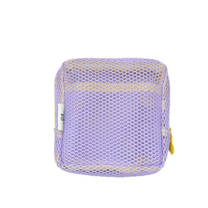 Tofu Bag Mini Zero Wallet Large Capacity Net Fabric Makeup Bag Dopamine Net Fabric Lady's Purse Colorful