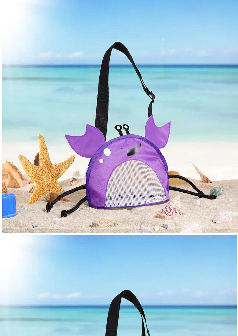 Crab Children's Beach Bag Storage Bag Outdoor Shell Bag Travel Crossbody Small Backpack Toy Storage Bag