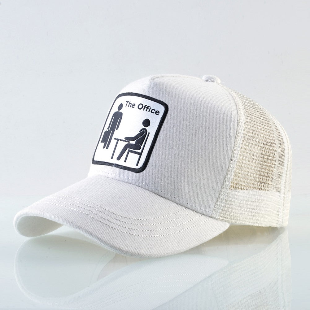 Bonés Trucker Unissex de Malha Bonés de Beisebol Masculino Feminino Chapéu de Viseira Respirável para Exterior Moda Hip Hop Casquette The OFFICE Drake Bones