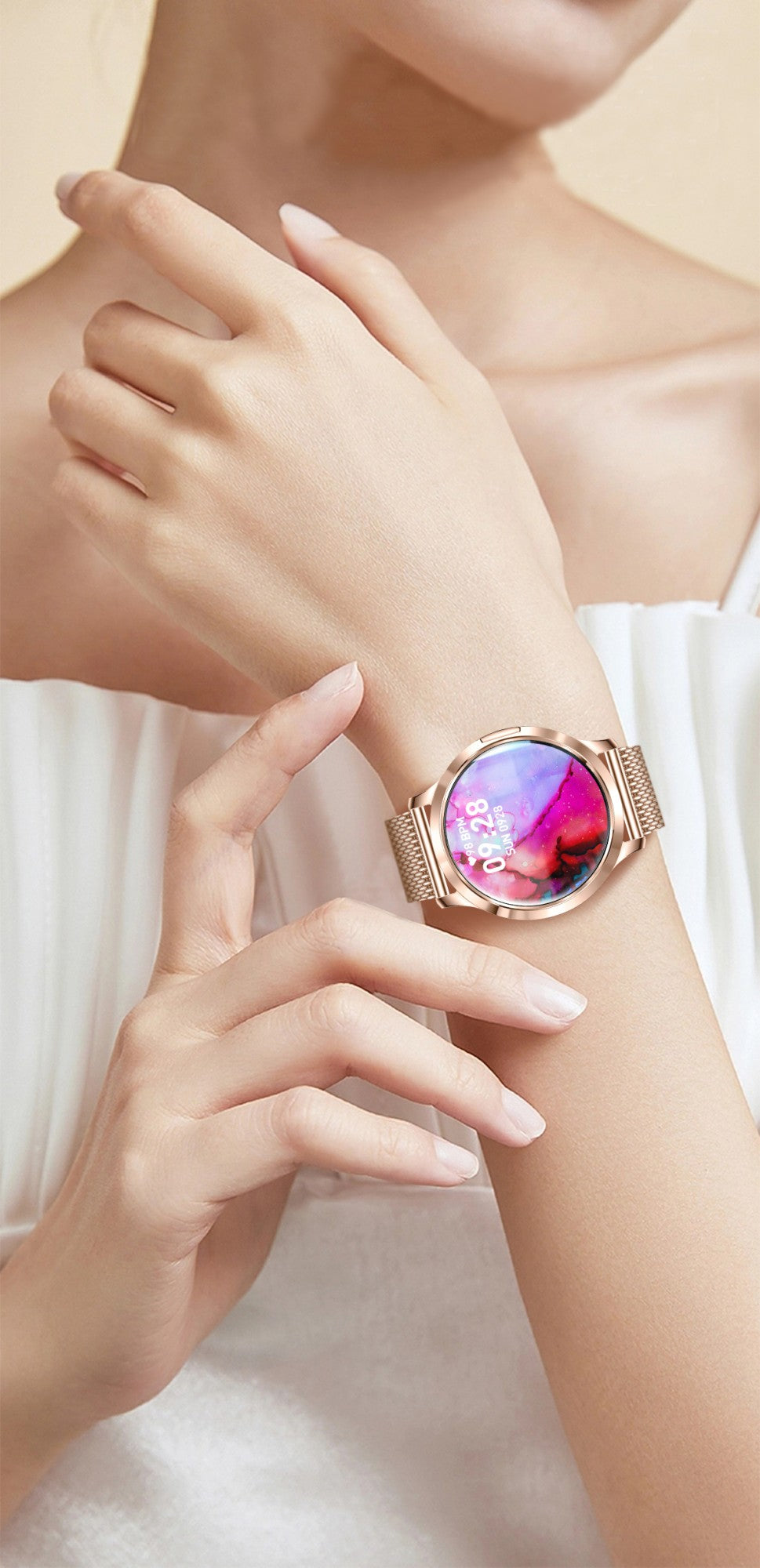 2026New Ultra Slim 1.32" HD AMOLED SmartWatch Women's Screen Always Display Time Heart Rate Calls HD High-end Fashion Smartwatch