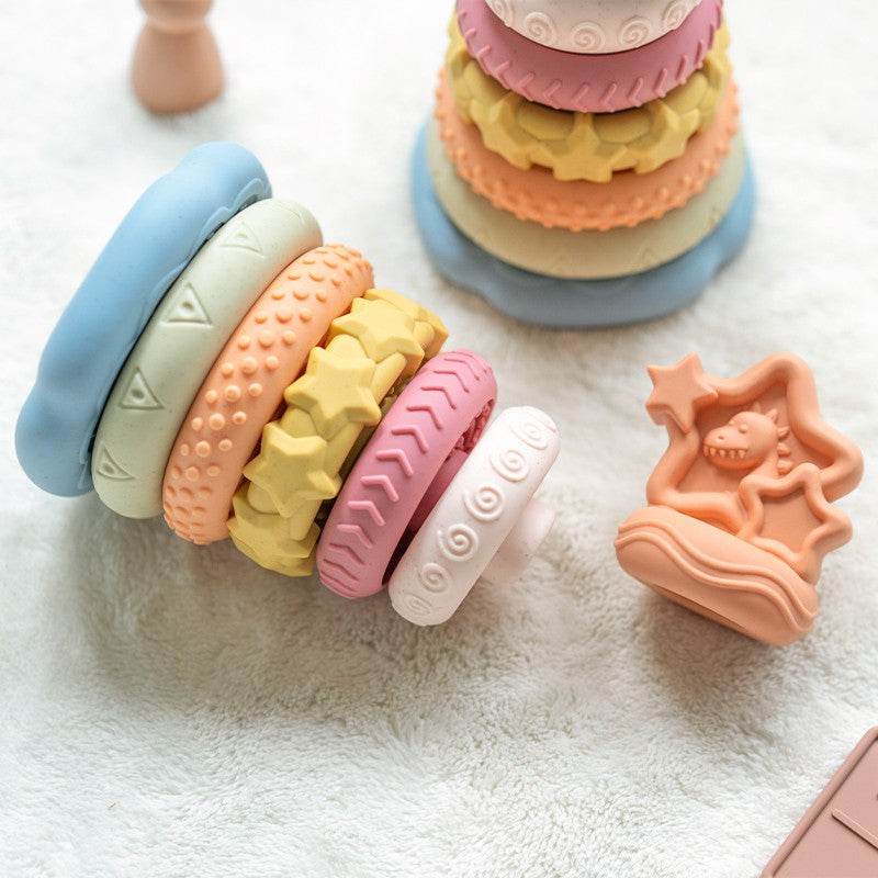 Stacking Nesting Baby Montessori Toys Set Cute Dinosaur Stacking Tower Educational Learning Toys Babies Gift for Boys Girls