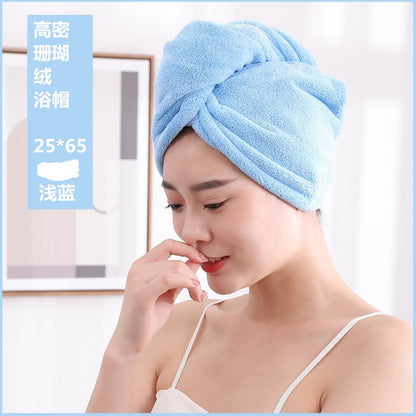 Hair Towel Women Girl's Magic Microfiber Shower Dry Hair Cap Bath Hats Bathroom Quick Drying Soft for Lady Turban Head